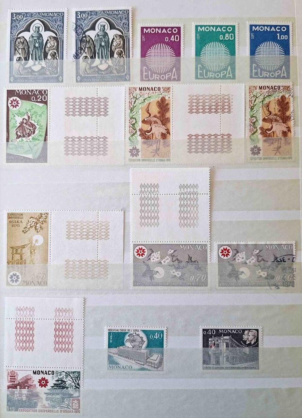 S&eacute;rie de timbres de collection de Monaco A 