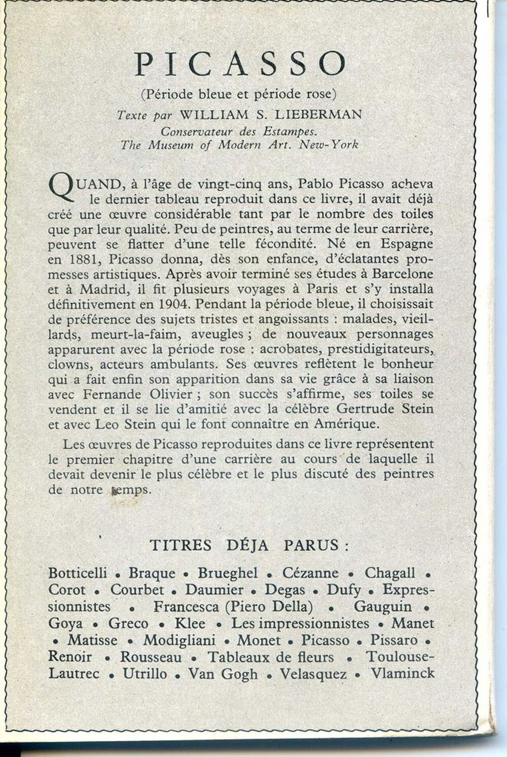 PICASSO Livres et BD