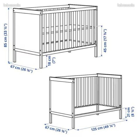 Kit lit+matelas+parrure enfant 0-3 ans base ikea Sundvik 200 Paris 6 (75)