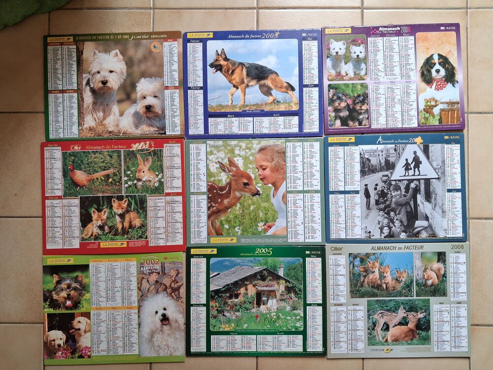 lot de 18 almanach de la poste Décoration