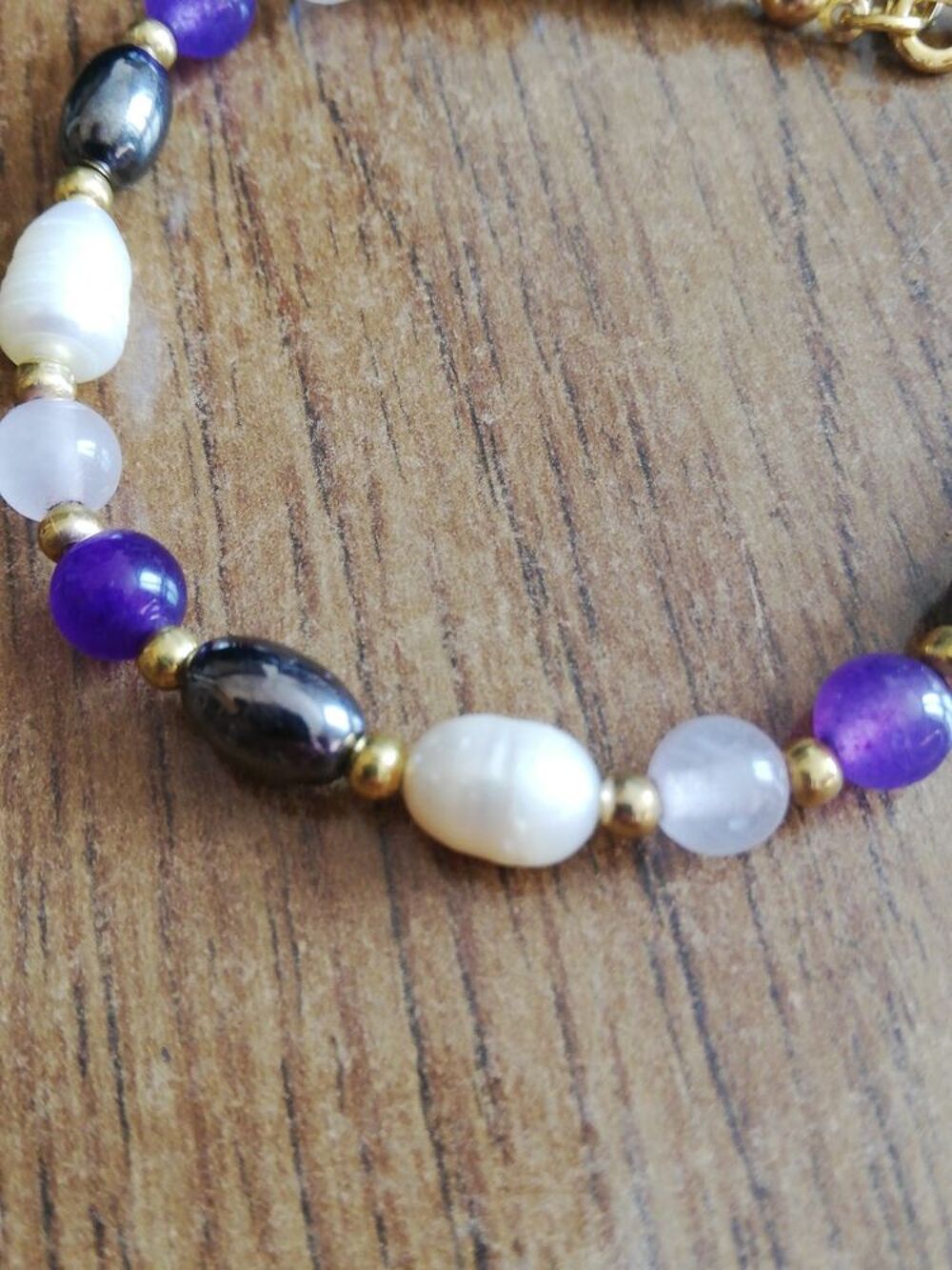  bracelet amethyste quartz perle culture Bijoux et montres