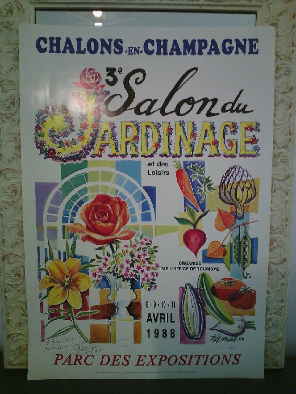 Affiche du 3e salon du jardinage de Ch&acirc;lons TBE 