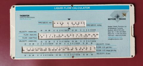 REGLE A CALCULER CAPACITE DE TUYAUTERIE 76500 Elbeuf