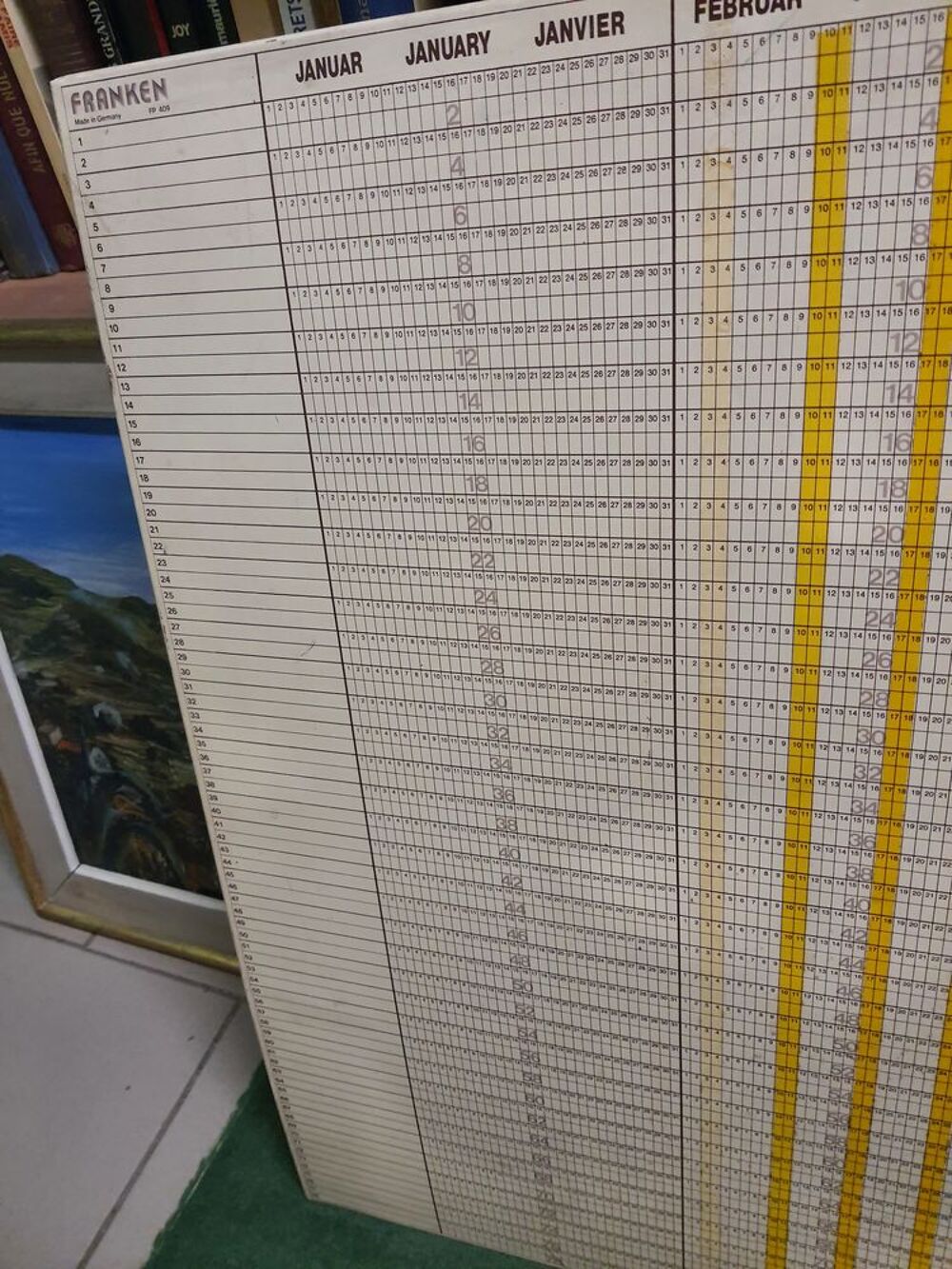 d'un planning magn&eacute;to Kit planning annuel,
78 lignes Meubles