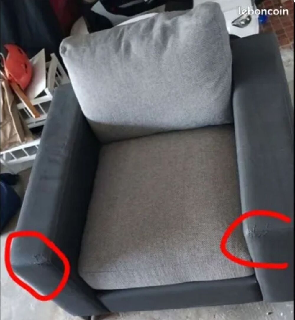 Fauteuil gris et marron Meubles