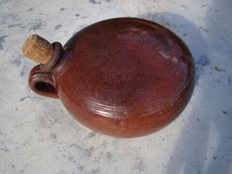 Ancienne bouillotte ronde terre cuite vernisse annes 1920 40 Gargenville (78)