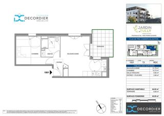  Appartement  vendre 2 pices 44 m