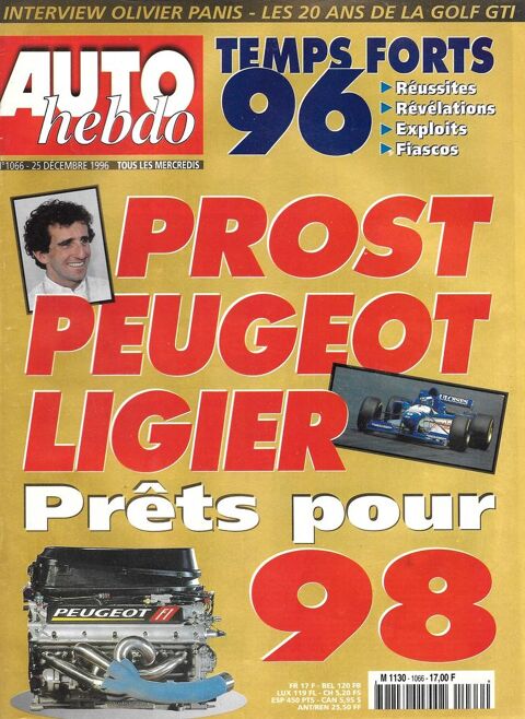 AUTO HEBDO n°1066 de 1996  VW Golf GTI I  Dakar 2 Castelnau-sur-Gupie (47)
