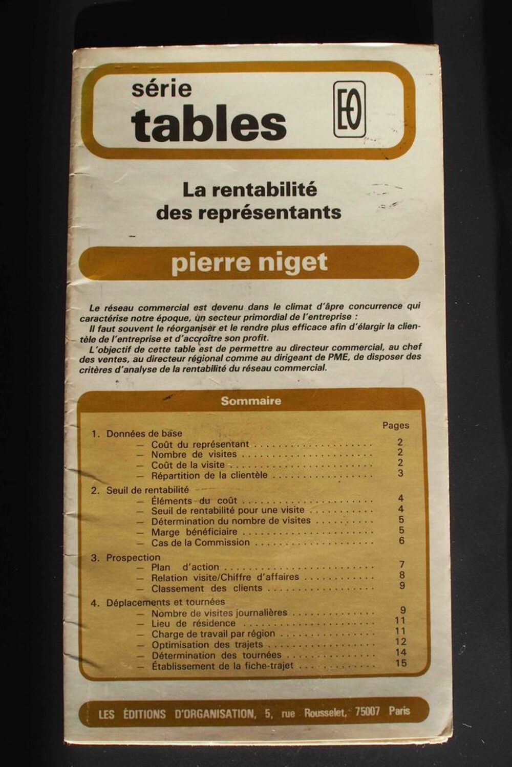 La rentabilit&eacute; des repr&eacute;sentants - Pierre Niget, Livres et BD