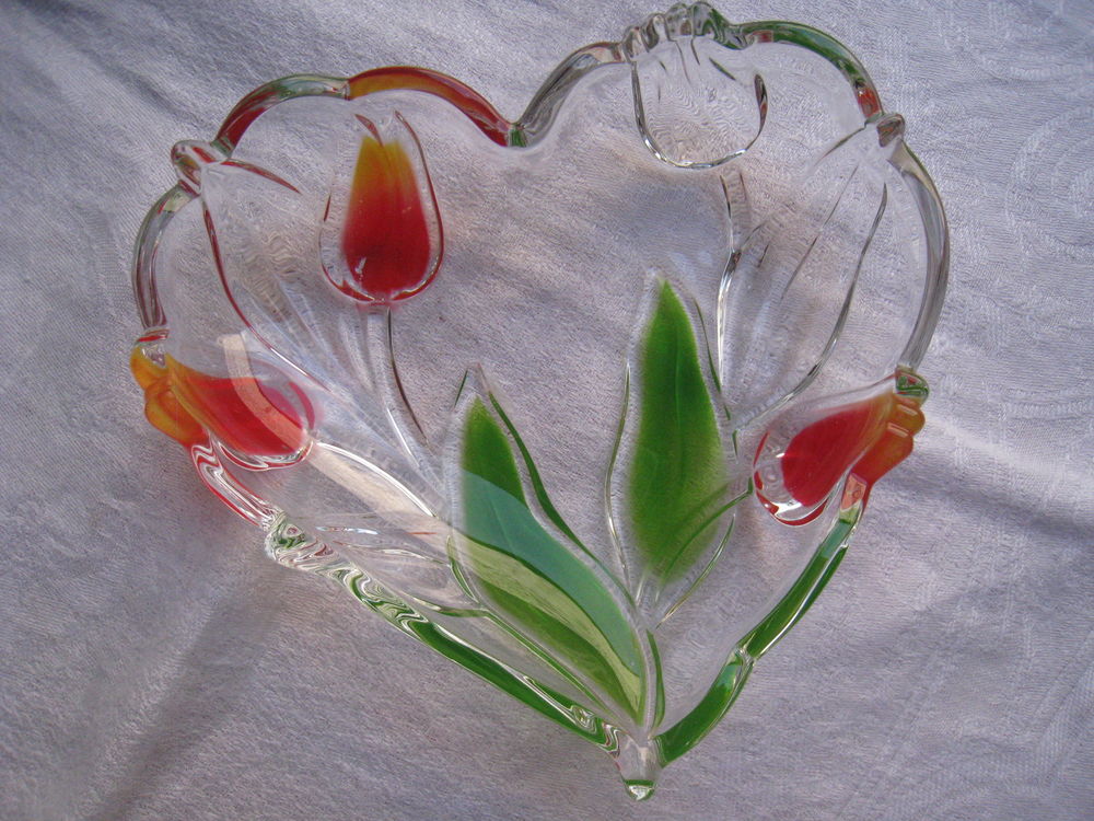 vide poche en forme de coeur en verre Cuisine