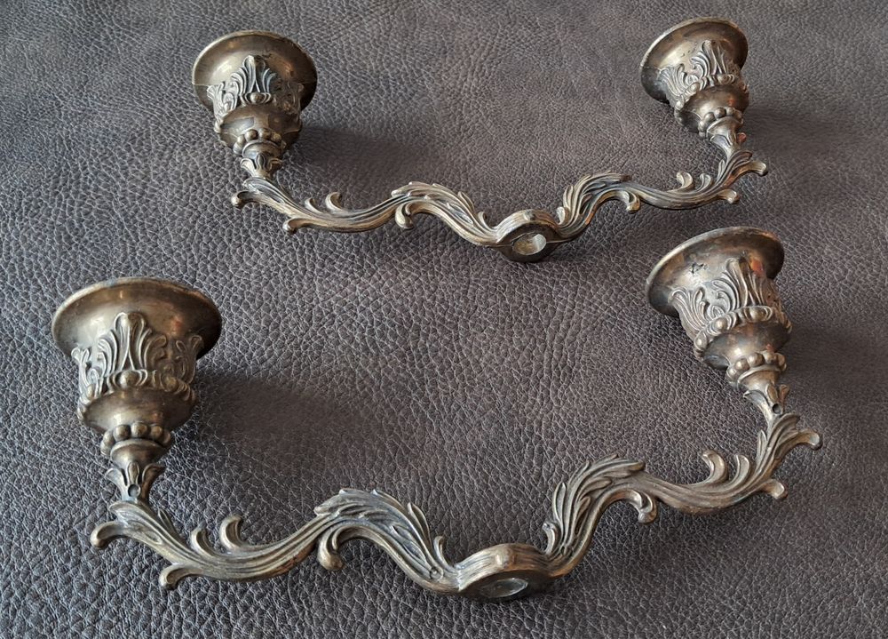 lot de 2 bougeoir chandelier cand&eacute;labre en laiton Décoration