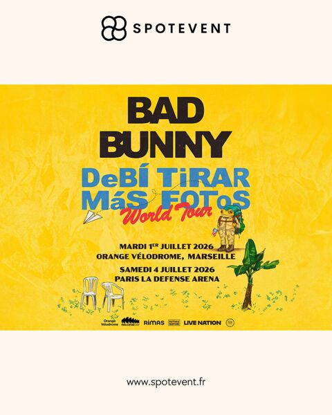 Bad Bunny - Places disponibles sur Marseille et Paris Paris 17 (75)