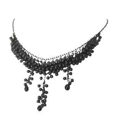 Collier bijoux femme perles noires 6 Rixheim (68)