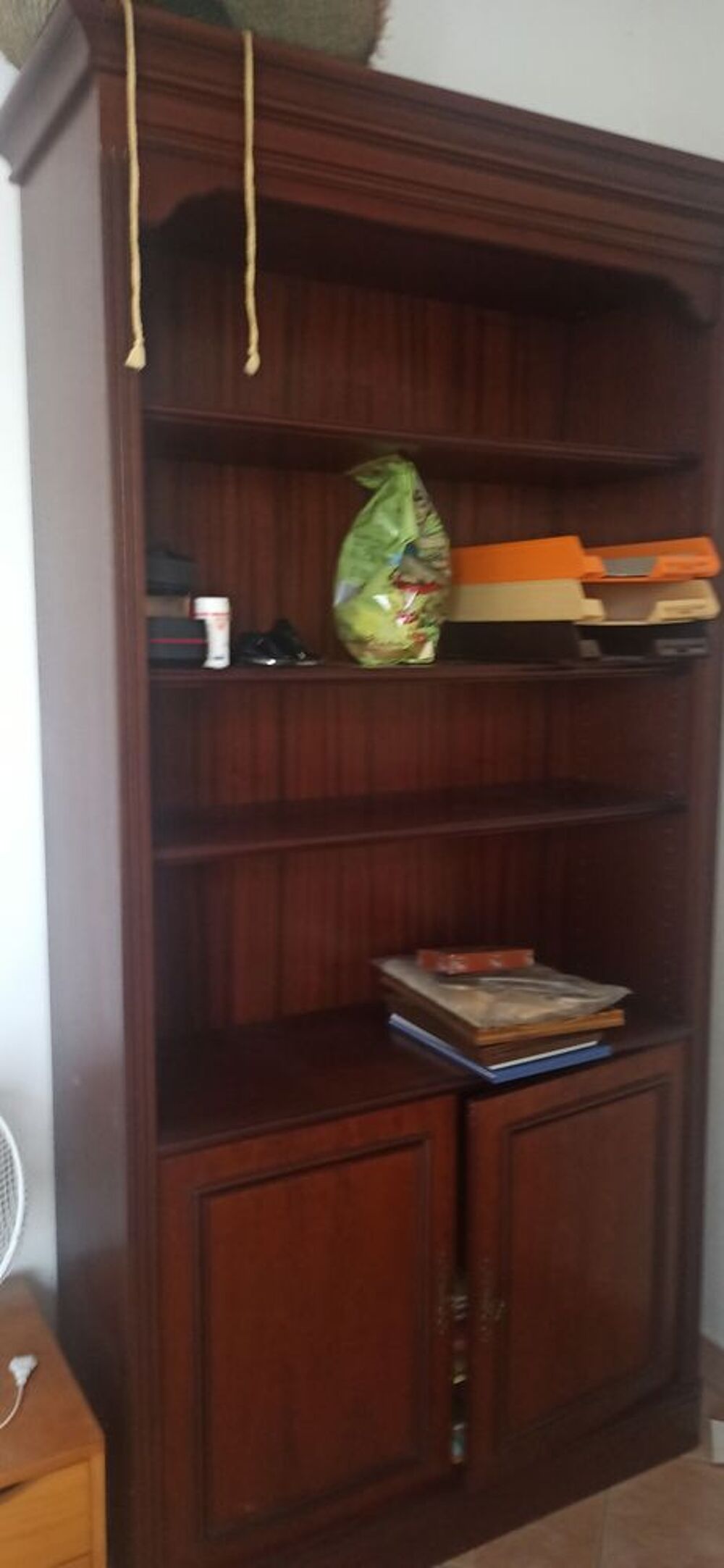 Biblioth&egrave;que bois fonc&eacute; Meubles