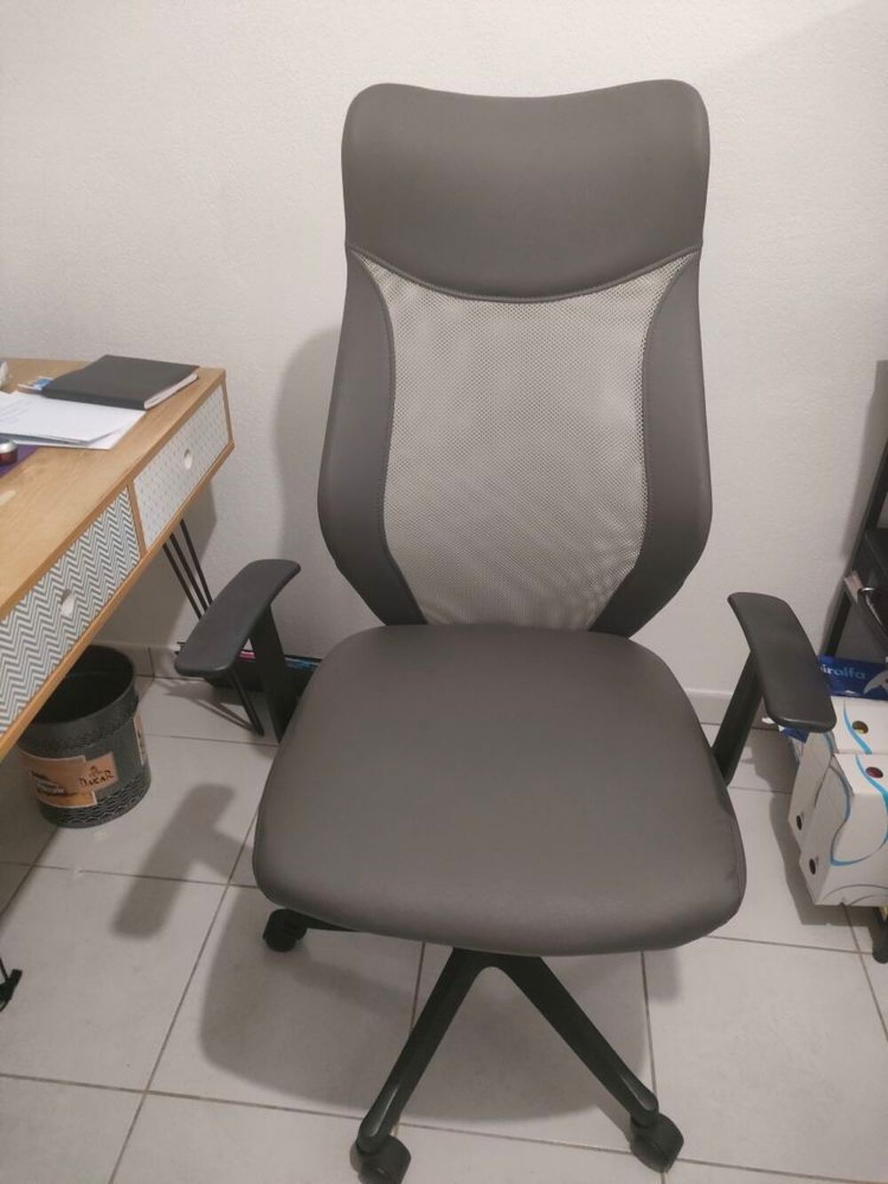 Fauteuil BUREAU gris et noir Meubles