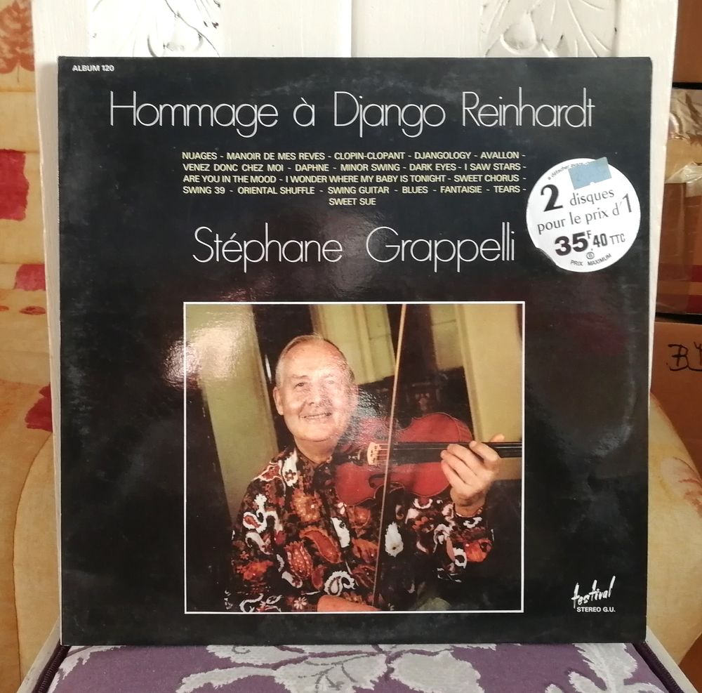 LP Stephane GRAPPELLI : Hommage &agrave; Django Reinhardt - 1972 CD et vinyles