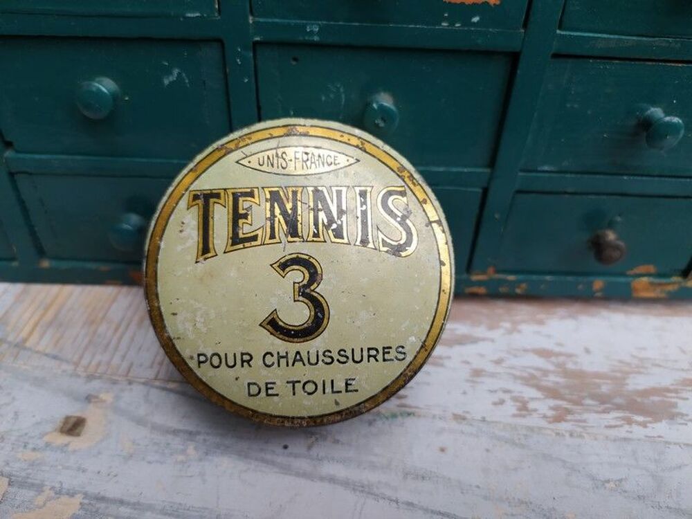 Ancienne Boite Publicitaire Cirage Tennis 3 Unis France
