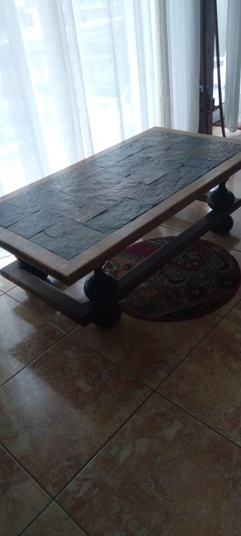 Table basse pierre et bois Meubles
