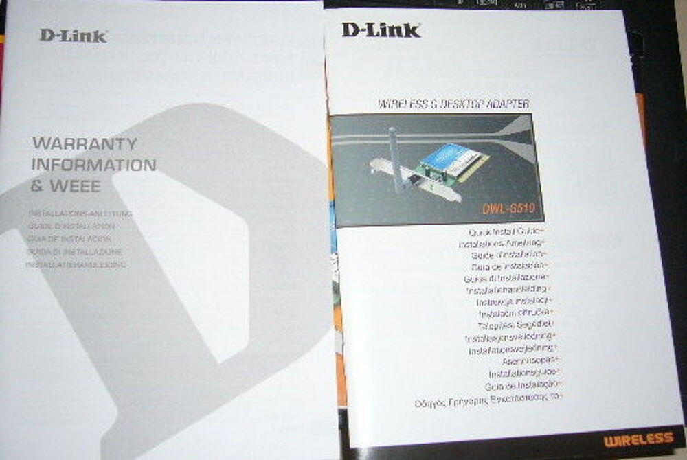 Cd d'installation+notice Wireless Adapter DWL G510 Matériel informatique