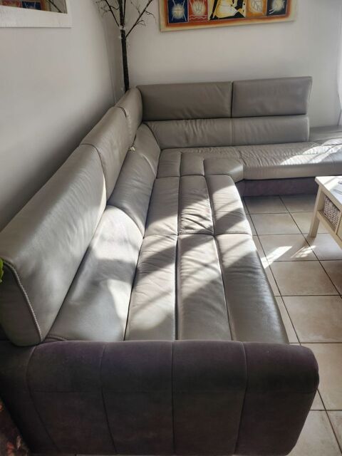 Banquette cuir Gris 6 / 7 places 300 Gardanne (13)