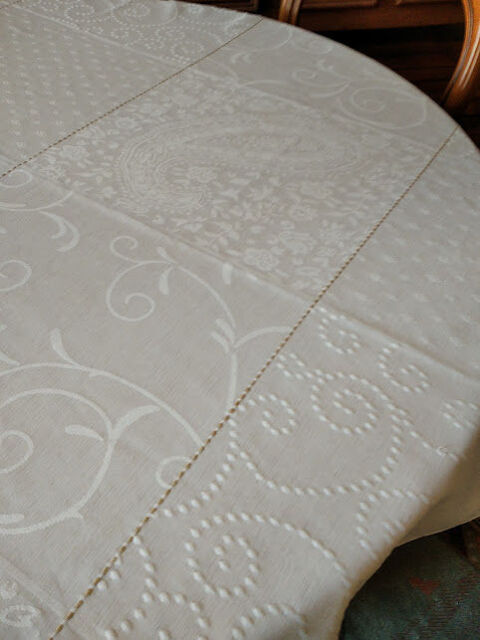 Nappe écrue tissu jacquard 18 Nevers (58)