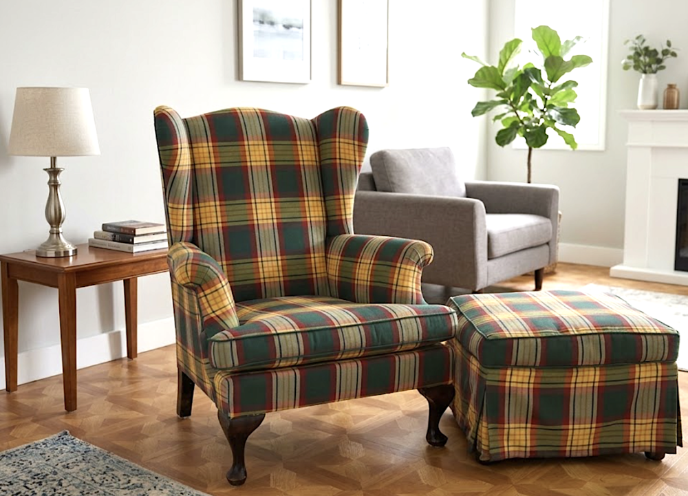 V&eacute;ritable fauteuil anglais + repose pied Meubles