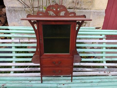 Ancienne Petite Armoire Vitrine Art Nouveau 120 Loches (37)