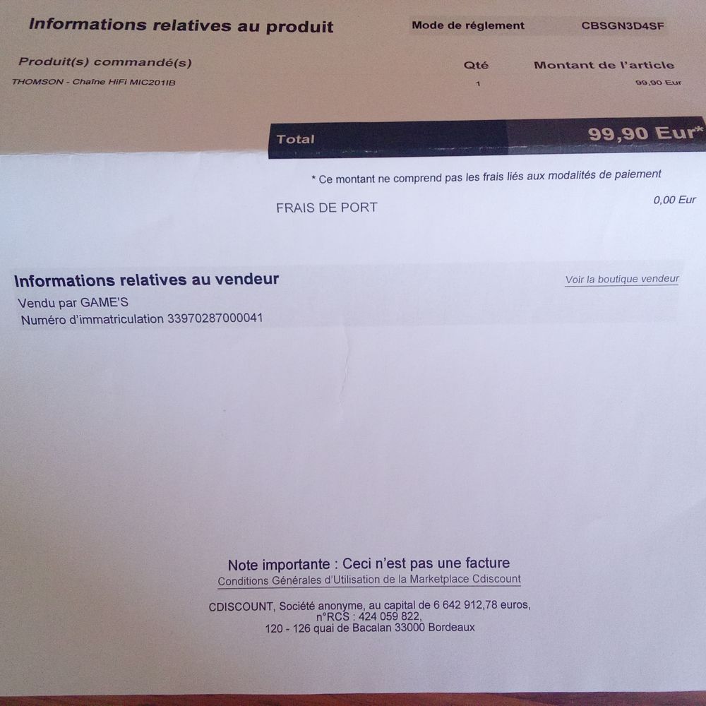 Micro chaine hifi Thomson
Audio et hifi