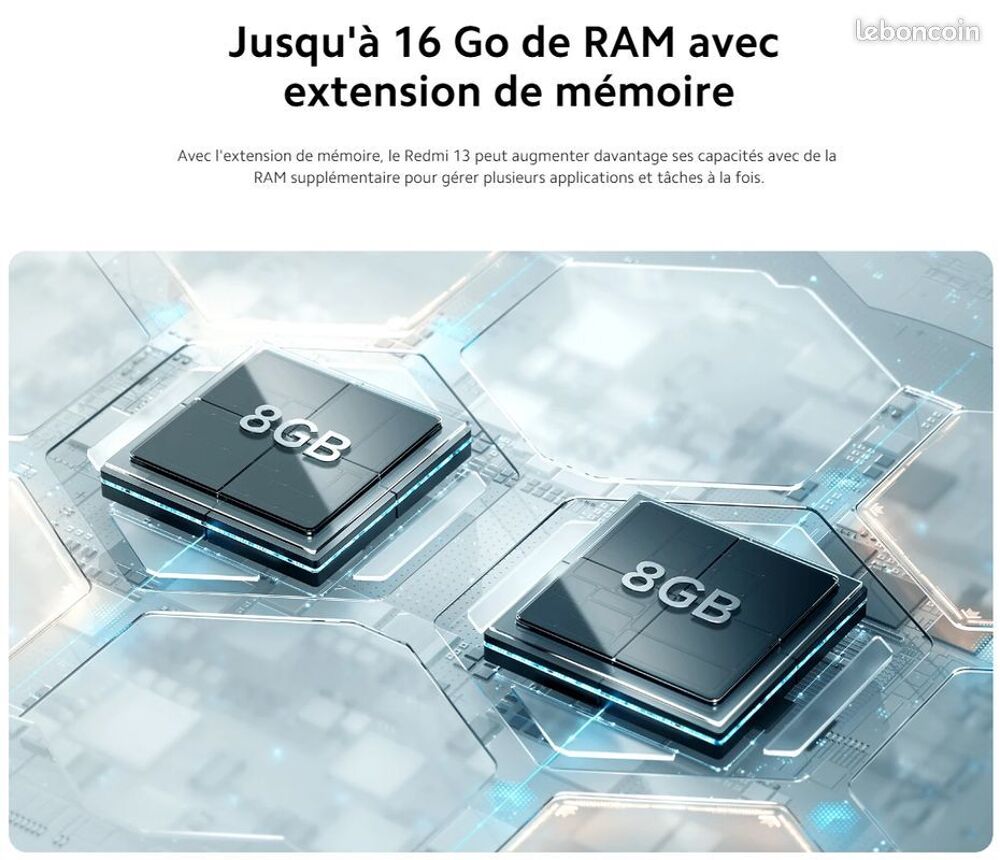 Xiaomi Redmi 13 Midnight Black 8GB RAM 256GB ROM Complet: Ch T�l�phones et tablettes