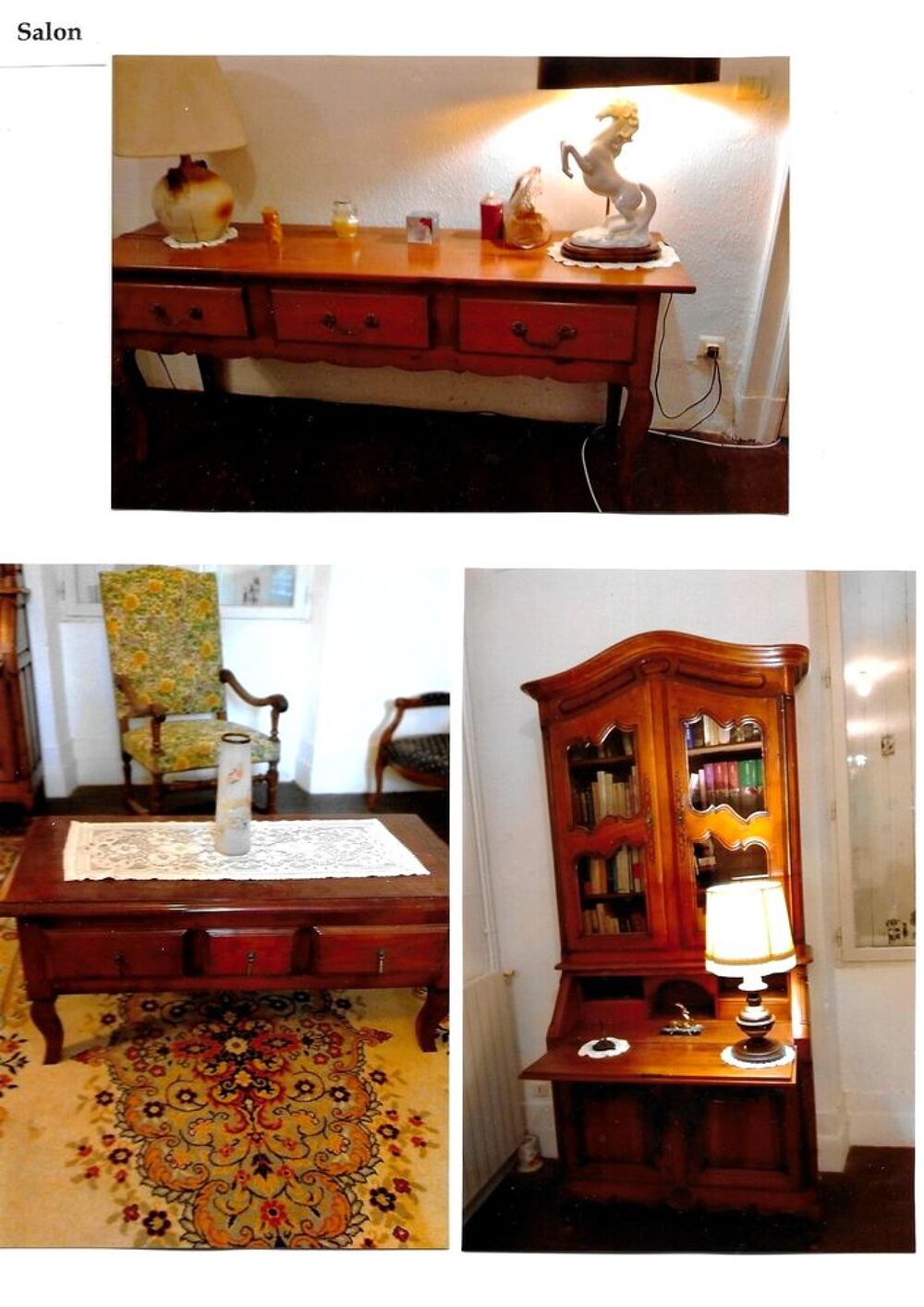 DE MEUBLES EN BOIS MASSIF D'UN SALON Meubles