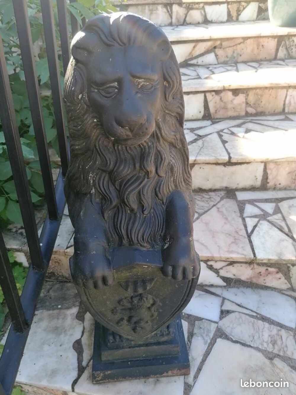 Statut lions fonte de fer 85cm Décoration