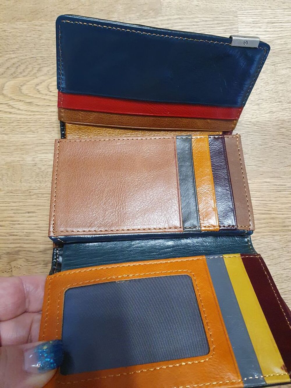 PORTEFEUILLE PORTEMONNAIE CUIR PATCHWORK NEUF Maroquinerie