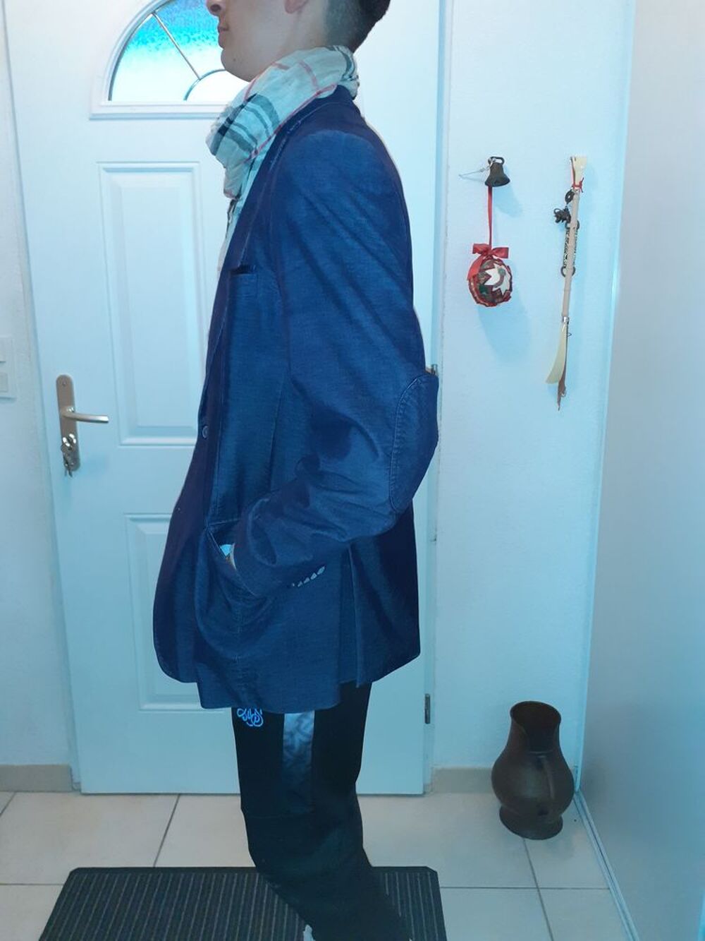 veste velours cottele bleue fonce Vêtements