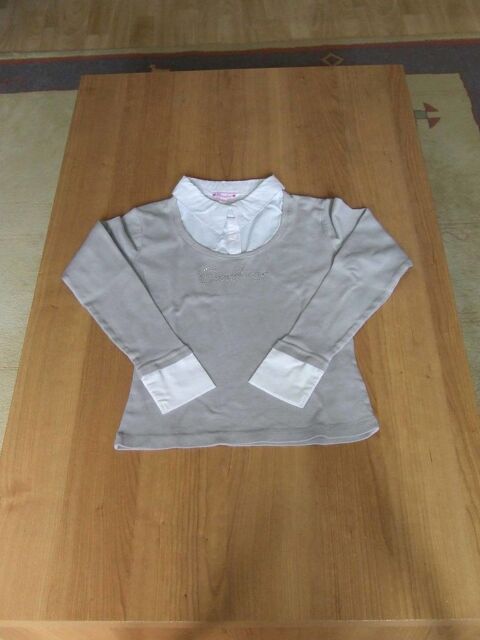 Tee-shirt manches longues 2 en 1, Gris clair, 16�ans, TBE 5 Bagnolet (93)