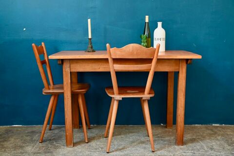 Table de ferme ancienne en bois massif vintage et bohme 630 Wintzenheim (68)
