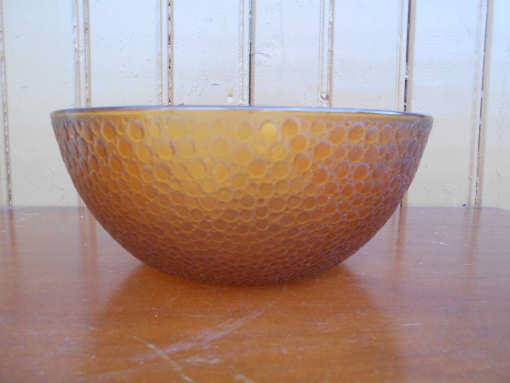 SALADIER verre jaune " Duralex " Décoration