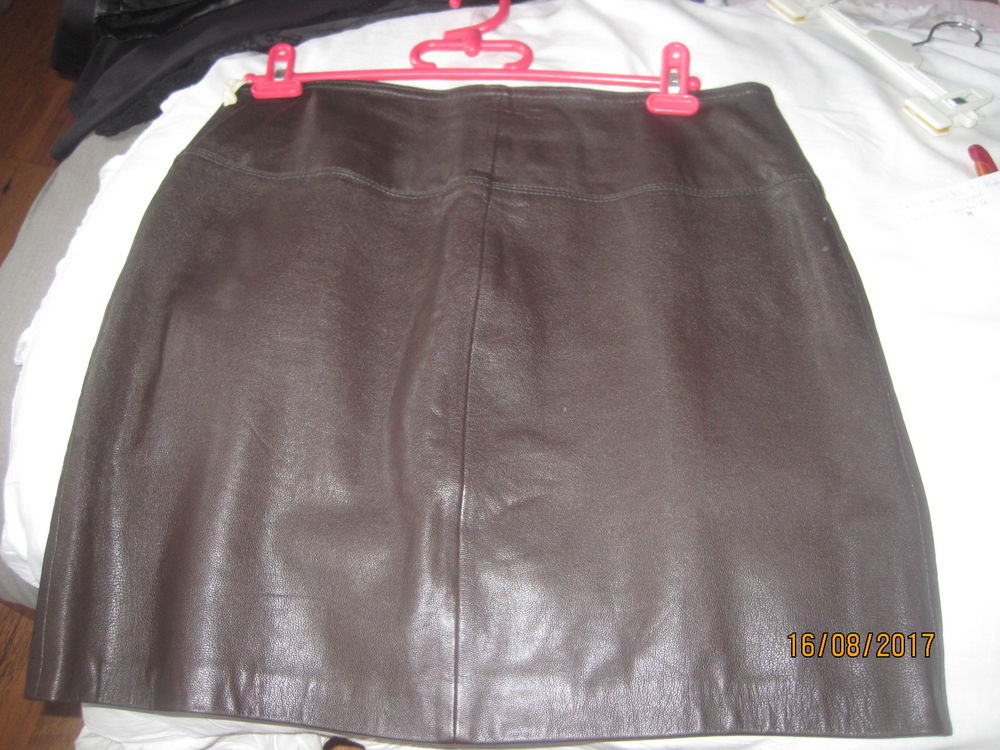 jupe noir en cuir et marron Vêtements
