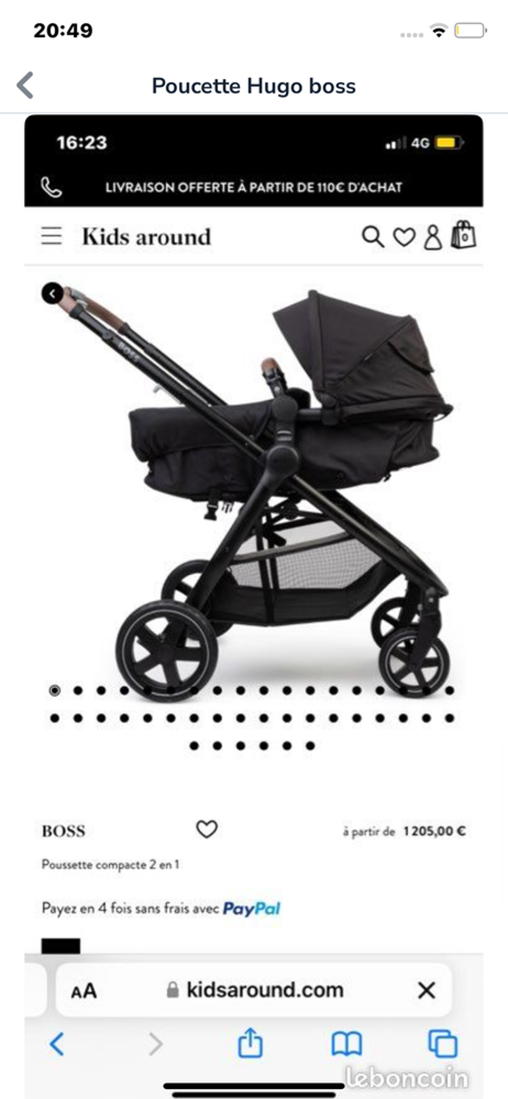 Poucette Hugo boss Puériculture