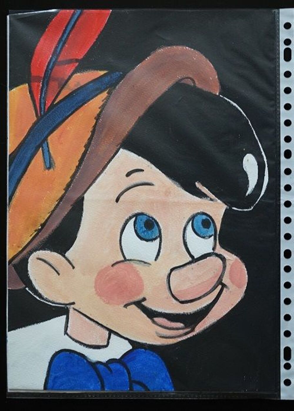 bl - peinture - pinocchio - sur papier aquarelle format A4 - Décoration
