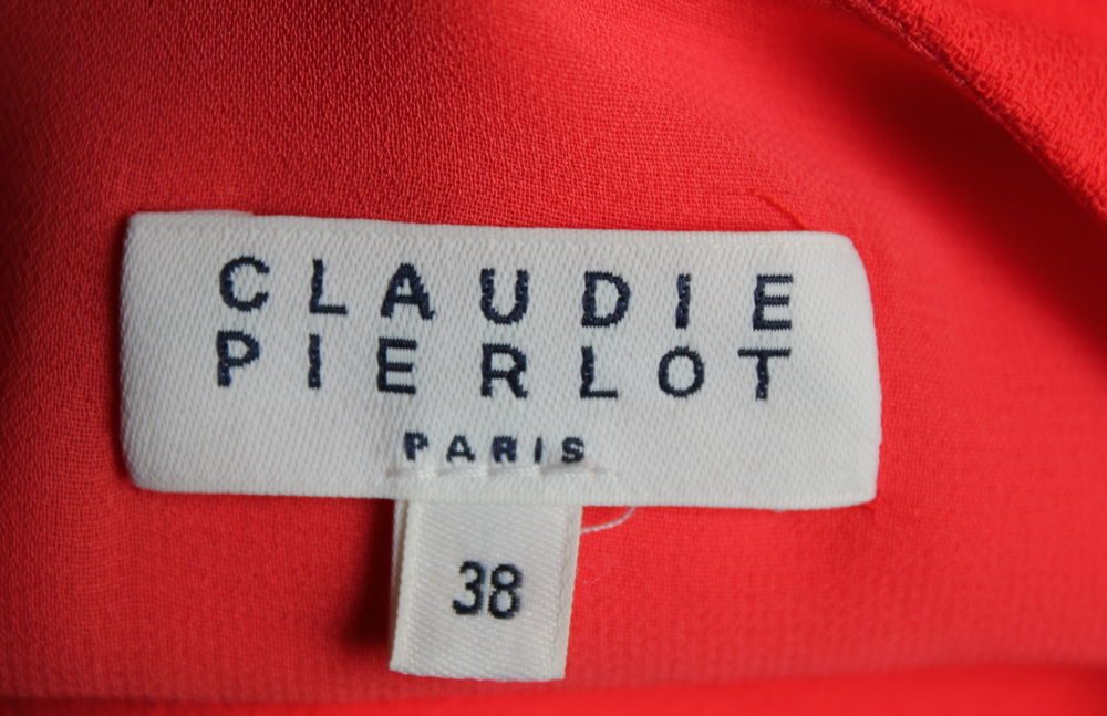 Robe corail ceintur&eacute;e CLAUDIE PIERLOT T.38 Fr Vêtements