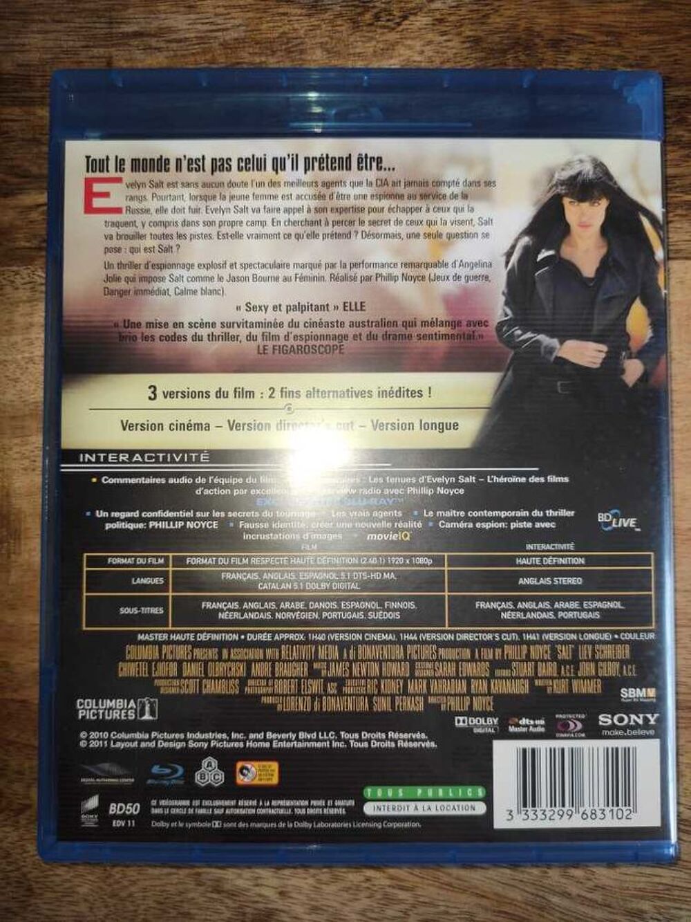 Salt Blu-ray DVD et blu-ray