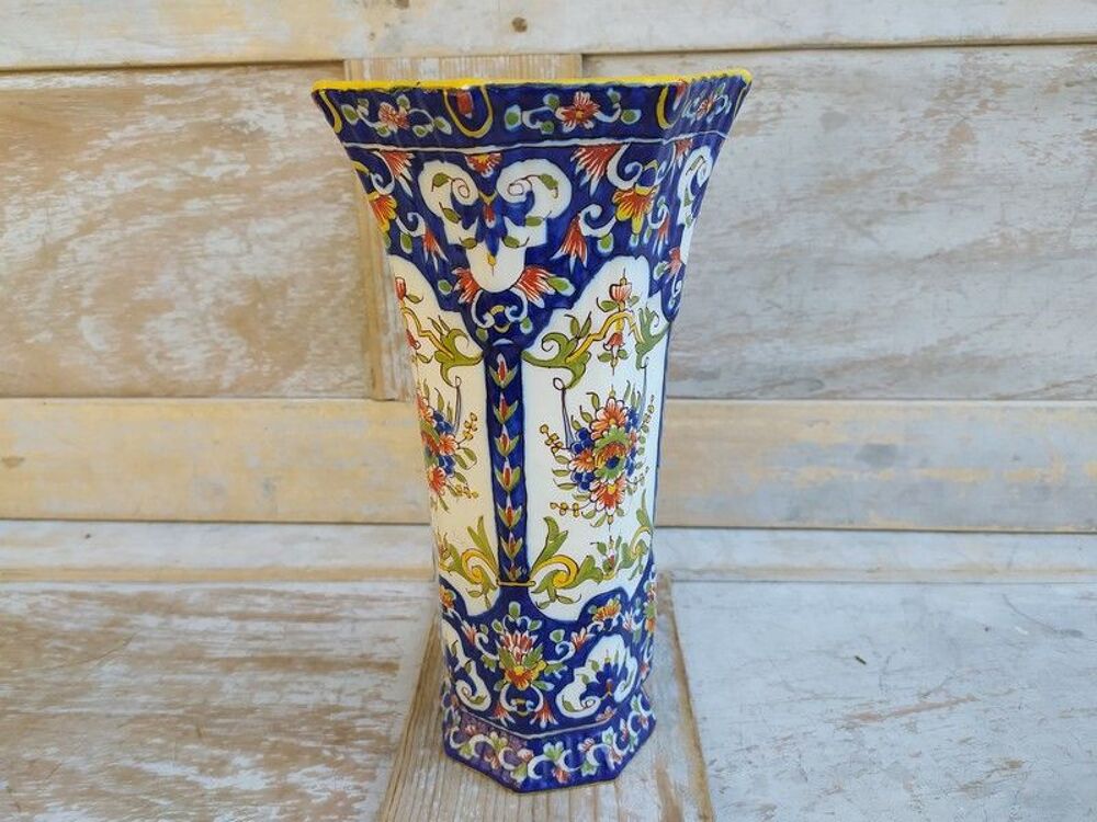 Grand Vase Desvres Fourmaintraux Fr&egrave;res Bleu Cobalt Décoration