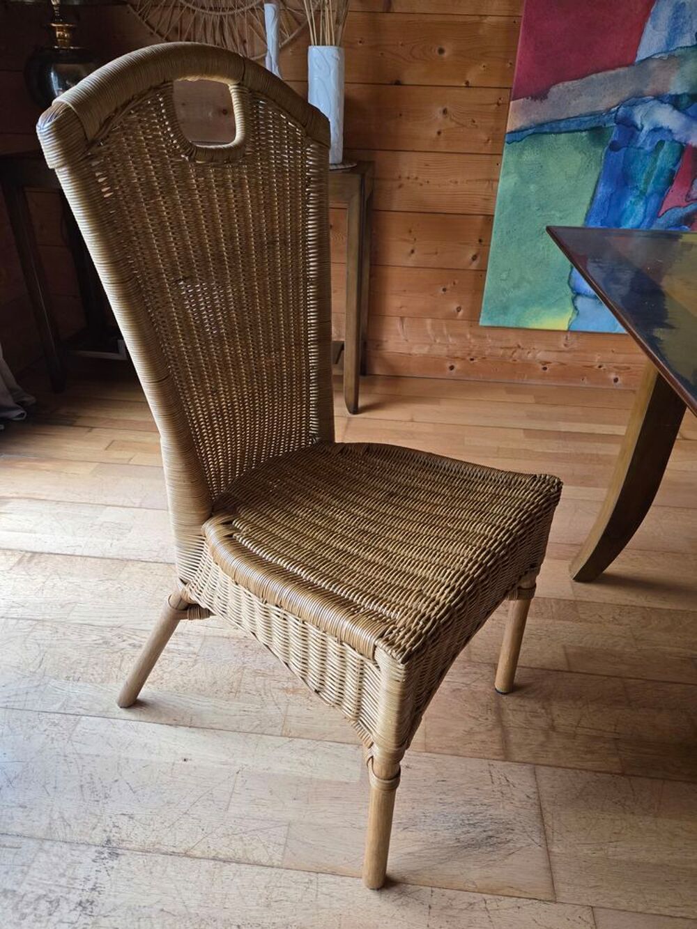4 chaises en osier et rotin Meubles