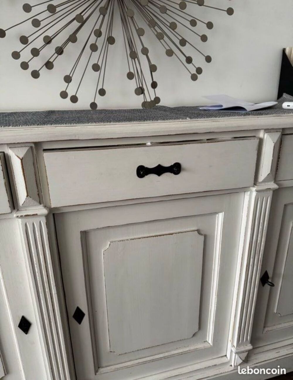 Buffet artinasal en pin blanc effet vieilli Meubles
