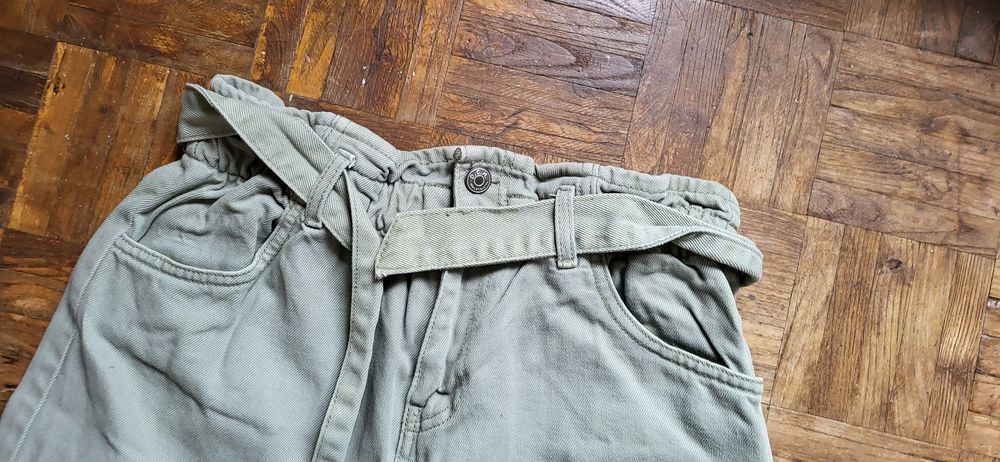 Short en jean avec ceinture kaki Jennyfer femme ado Vêtements