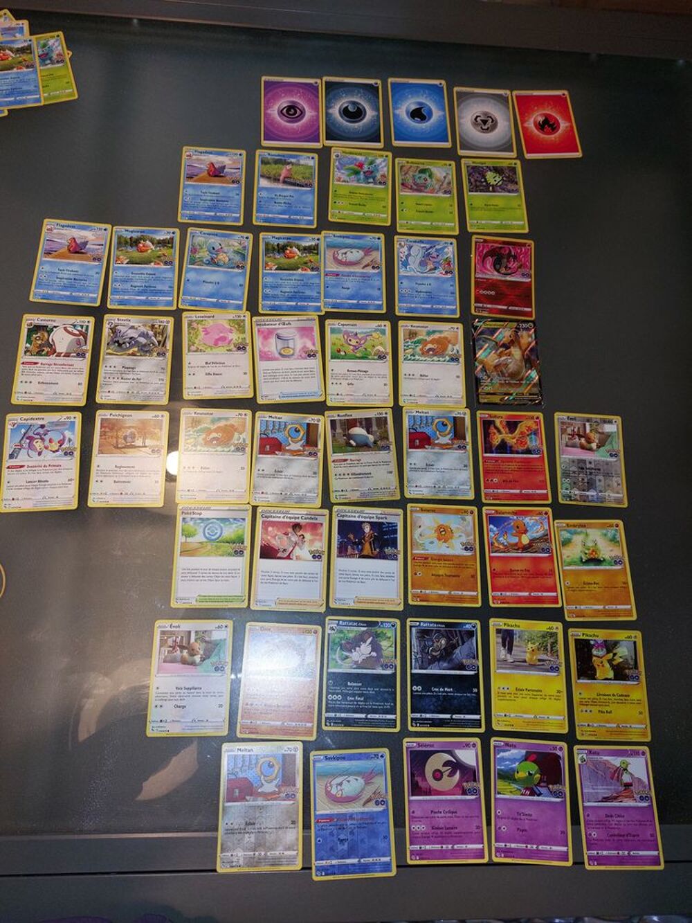 Lot cartes pok&eacute;mon holographiques + reverses + rares... 