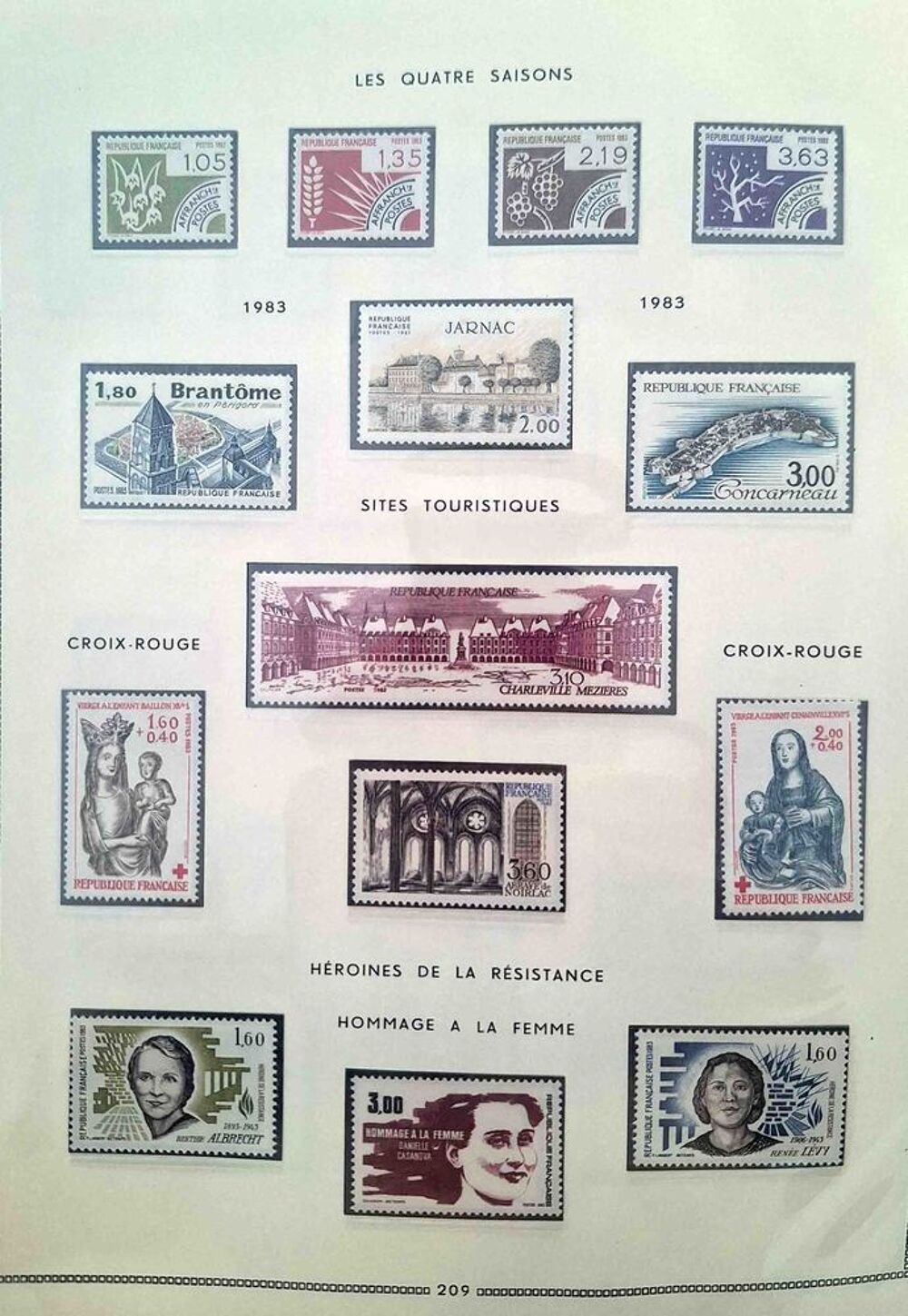 S&eacute;rie de timbres de collection de France F5 