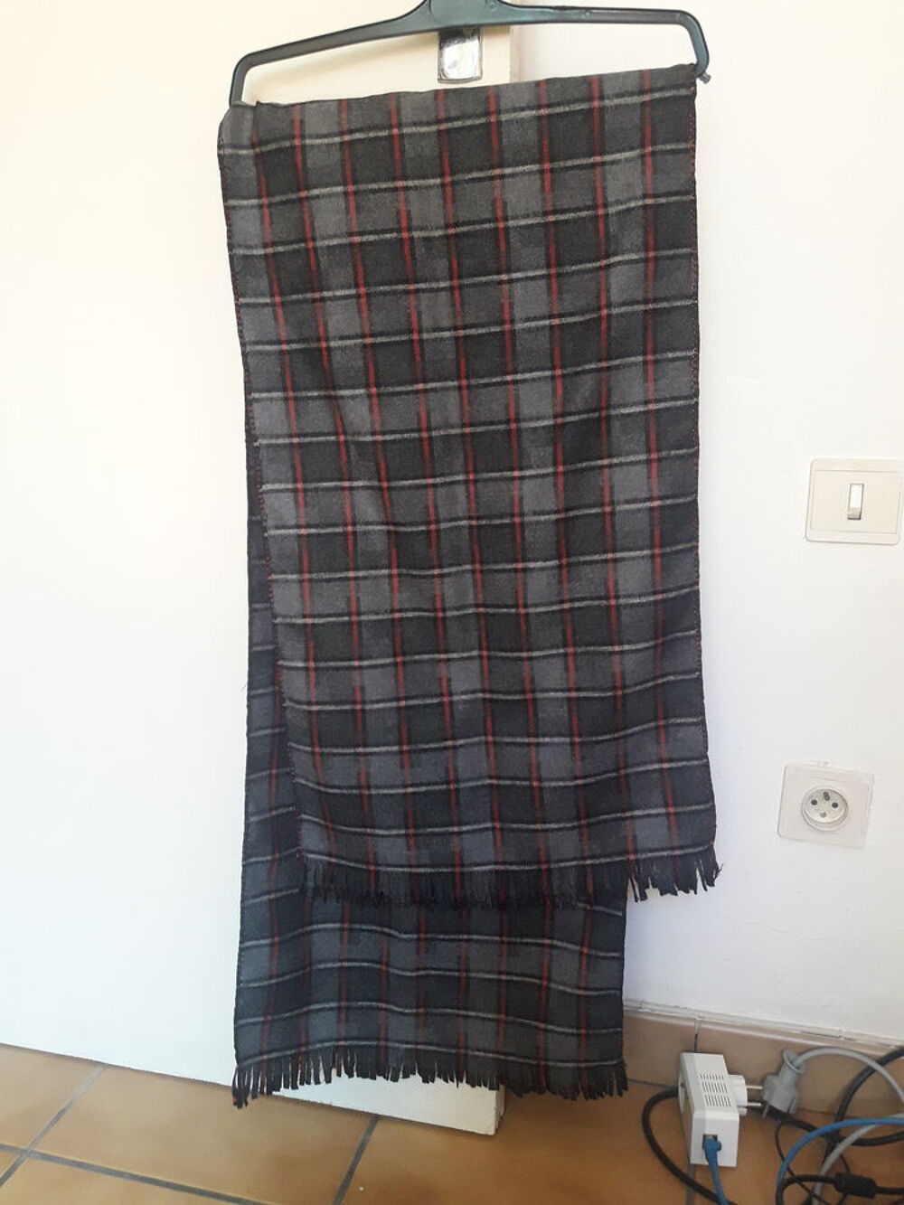 Echarpe carreaux laine Vêtements