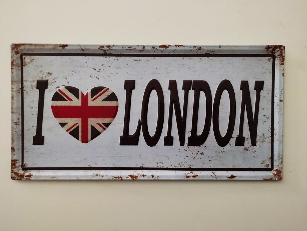 Plaque m&eacute;tal I ? LONDON aimant&eacute;e Décoration