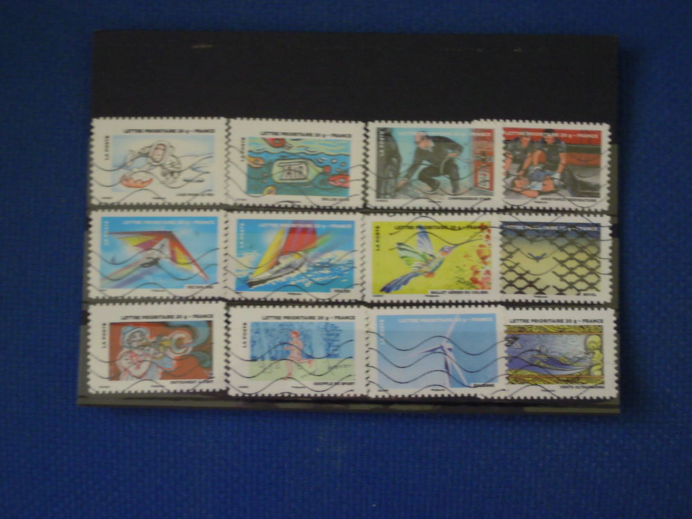 LOT 22-23-24 TIMBRES FRANCE OBLITERES AUTO ADH&Eacute;SIFS 